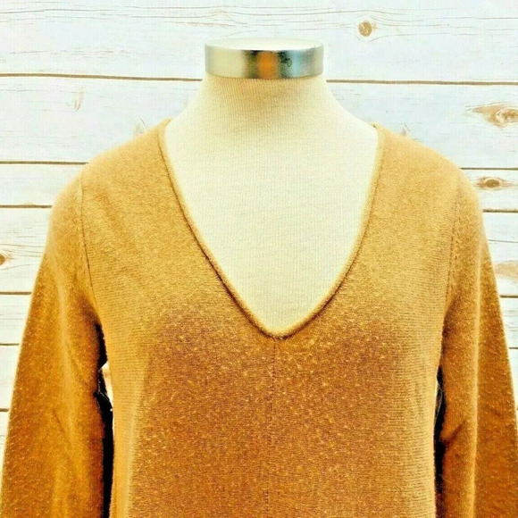 CASLON Women Long Sleeve Pullover Wool Brown Asymmetrical Hem Sweater Size M - Picture 2 of 11